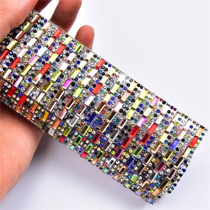Rhinestone Metal Mesh Fabric